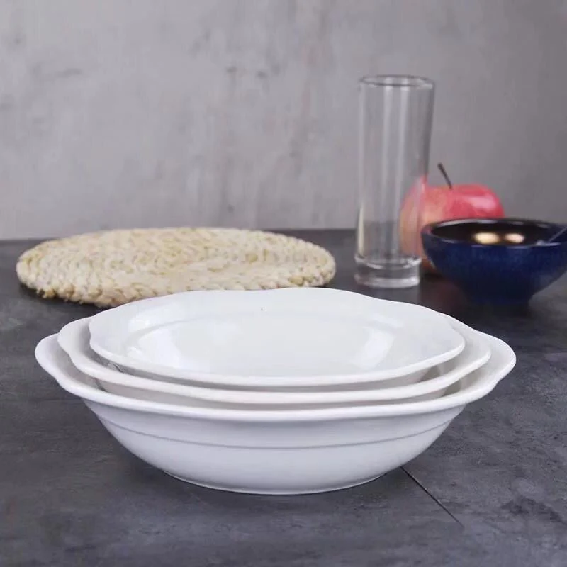 Wholesale Hotel White Ceramic Bowl 8&quot;, 9&quot;, 10inch Wholesale Hotel White Home Tableware Soup Bowl