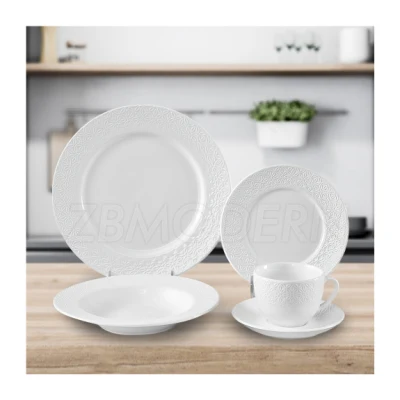 Wholesale Porcelain Dinner Plate Set Party Ceramic Tableware Set & Table Decorations White Ceramic Dinnerware Sets