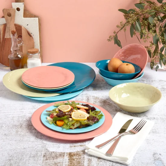 Coloring Melamine 12PC Assorted Summer Style Dinnerware Set