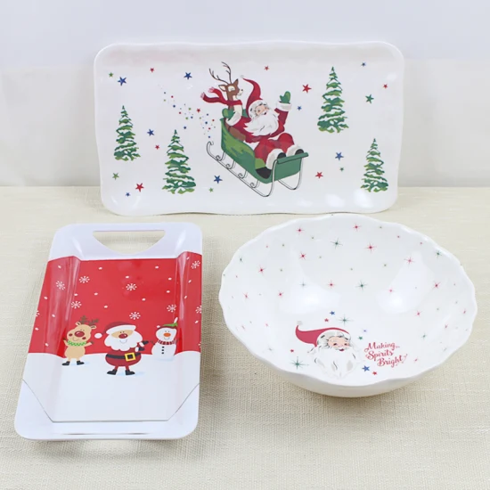 Food Grade BPA Free Cartoon Colorful Printing Decal Melamine Self-Study Dinnerware Set for Kids