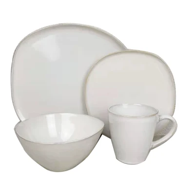 New Style Irregular Matte White Porcelain Dinner Sets Dinnerware for Restaurant