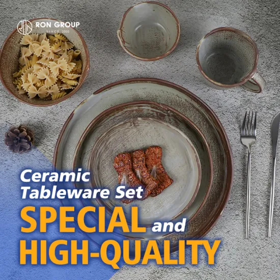 Hot Sale European and American Style 12PCS Stoneware Ceramic Dinnerware Set